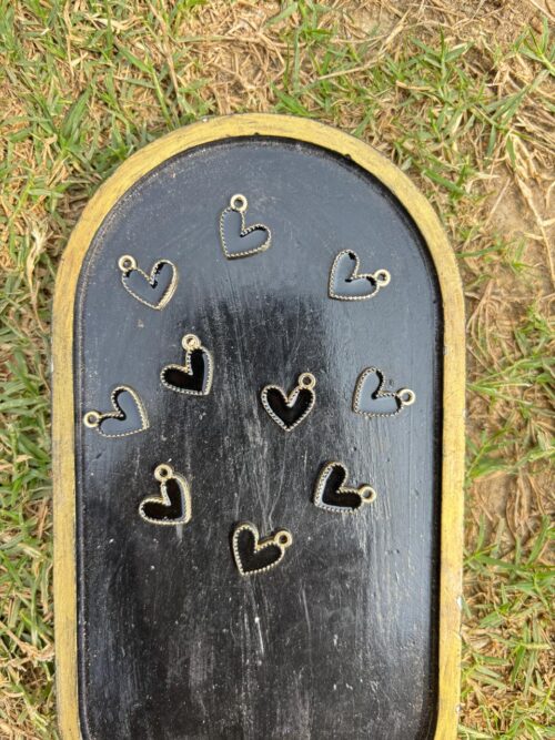 Enamel Heart Charm (black)