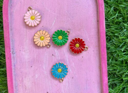 Vibrant Daisy Connector Charms