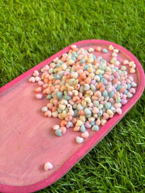 Pastel Matte Heart Beads