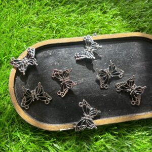 Magnetic Butterfly Black On Silver