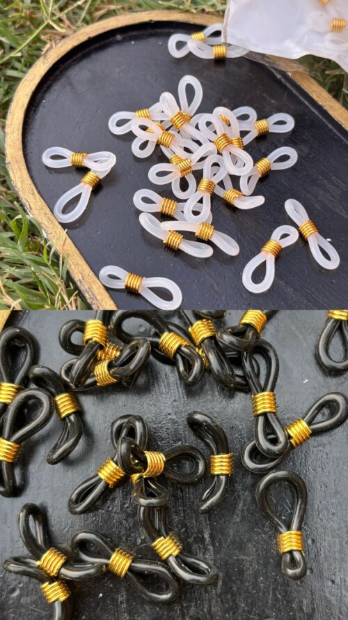 20Pcs Rubber Connectors Ends Eyeglass Glasses Holder Repair Chain Cord Loop