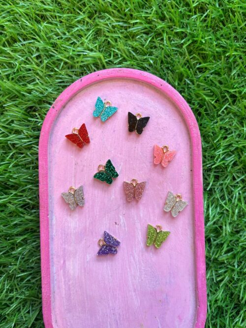 Glitter Butterfly Charm