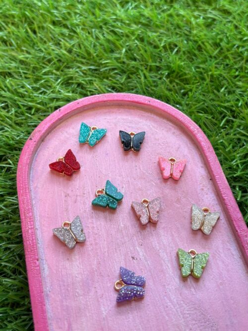 Glitter Butterfly Charm