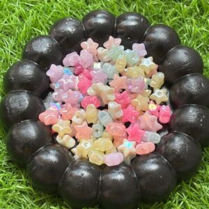 Cocoa Beads with Pastel Star  Charms (35g Mix)