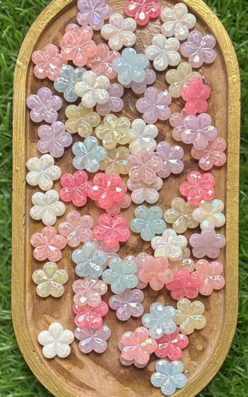 Iridescent Pastel Flower Beads (35g)