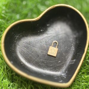 Charming Gold-Toned Padlock Charm with Heart Detail (Single)