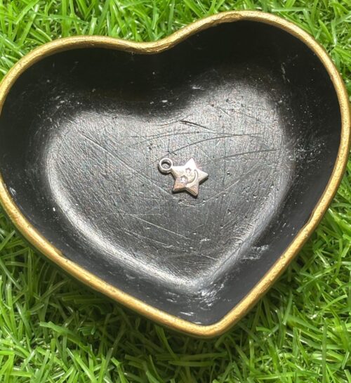 Whimsical Silver-Toned Star with Moon Charm (Single)