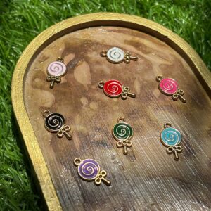 1 Piece Miniature Swirl Lollipop Charms ( Random Color )