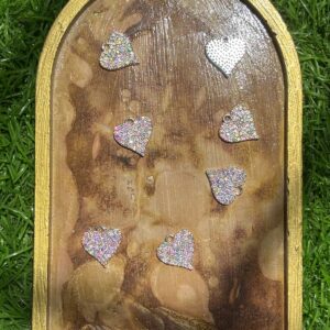 Dazzling Glitter Heart Charm with Silver Outline (Single)