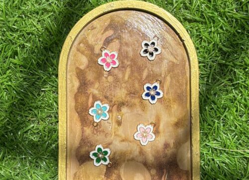 Charming Enamel Flower Charm with Gold Outline (Single)