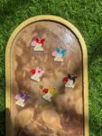 Sweet Cartoon Cat with Flower Enamel Charm (Single)