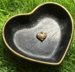 Vintage-Style Gold-Toned Textured Floral Heart Charm (Single)