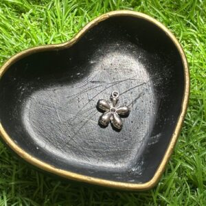 Elegant Silver-Toned Flower Charm (Single)