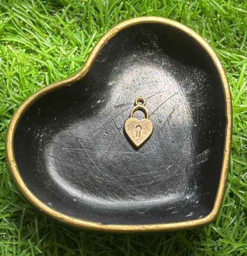 Vintage-Style Gold-Toned Heart Padlock Charm (Single)