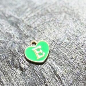 1 Piece Letter "E" Heart Charm