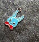 Blue Bunny with Bow Tie Charm