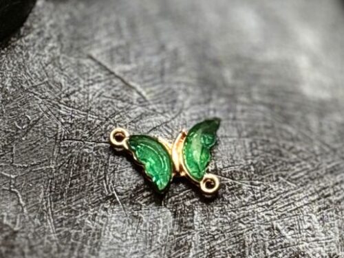 Green  Emerald Butterfly Charm