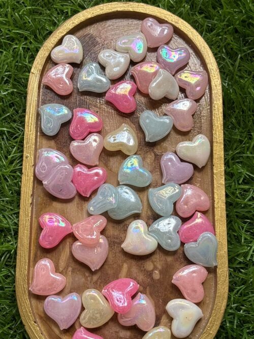 Iridescent Heart Beads