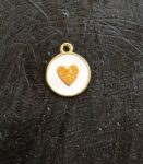 Enamel Heart Sign Circle Charm