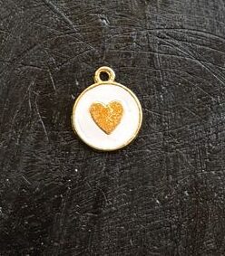 Enamel Heart Sign Circle Charm