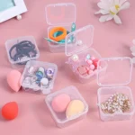 6pcs Mini Storage Box, Transparent Square Plastic Box Earring Jewelry Packaging Storage Small Square Box Jewelry Storage Box