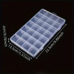 1pc Clear Plastic Jewelry Organizer Box, 28-Grid Rectangular Storage Case, Multipurpose Earring Bead Craft Display Container