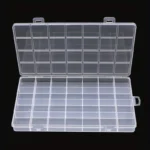 1pc Clear Plastic Jewelry Organizer Box, 28-Grid Rectangular Storage Case, Multipurpose Earring Bead Craft Display Container