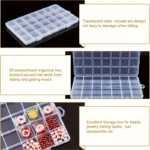 1pc Clear Plastic Jewelry Organizer Box, 28-Grid Rectangular Storage Case, Multipurpose Earring Bead Craft Display Container