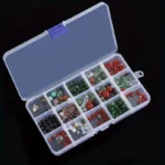 15 Grids Clear Plastic Craft Organizer Containers with Secure Blue Latches - Stackable Multi-Compartment Storage Box for Beads