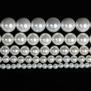 3-10mm  Assorted Size  White Round Pearl Beads - Perfect for   DIY Bracelets, Necklaces, and Craft Projects - Versatile DIY Jewelry Making Supplies, Craft Bead Accessories | Assorted Bead Set | Smooth Texture Beads, Bead Craft Supplies