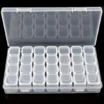 28 Grids Clear Rhinestone Boxes Plastic Organizer, 5D Nail Art Accessories Containers For Art Craft, Nail Rhinestone, Bead, Seed Storage