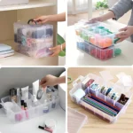 3-Layer Things & Crafts Storage Box with 30 Adjustable Compartments for Organizing