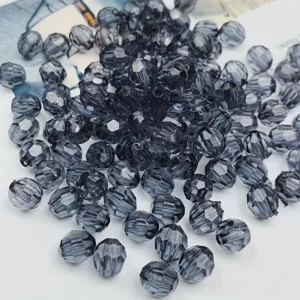 500pcs / Half Kg  8mm Acrylic Beads, 32-Cut Transparent Corner Beads for DIY Crafts, Hairpins, Bracelets, Bags Accessories, Jewelry Making Supplies