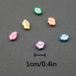 50pcs 10mm Cloud Smile Polymer Clay Beads with Smiling Faces & Numbers - Multicolor Clay Emoji  DIY Jewelry Making Supplies for Bracelets, Necklaces, Earrings - Crafting Charm