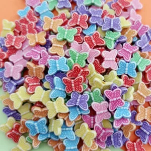 creative colorful butterfly acrylic beads for girly Friendship handmade DIY bracelet necklace jewelry making ornaments