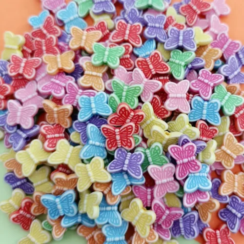 creative colorful butterfly acrylic beads for girly Friendship handmade DIY bracelet necklace jewelry making ornaments
