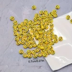 20pcs Yellow Smiling Face Acrylic Beads - Cheerful Loose Spacer Beads for DIY Jewelry Making, Bracelets, Necklaces - Vibrant Durable Craft Supplies, Bracelet Components, Highquality Bead
