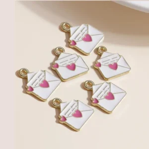 Enamel Love Letter Charms, Zinc Alloy Pendant for DIY Jewelry Making - Handmade Accessories for Necklaces and Earrings