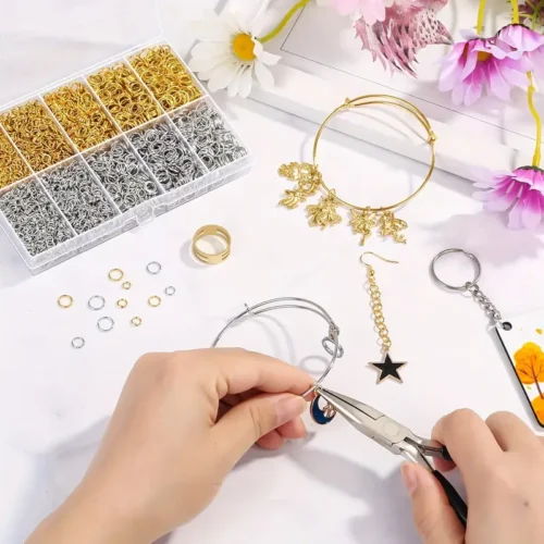 4600pcs Silvery and Golden Jump Rings with Open/Close Tools for Jewelry Making and Necklace (Assorted Sizes)