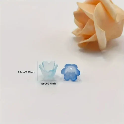 100 Pcs Bellflower Charm Beads - Handmade Jewelry Making Supplies - Plastic Material