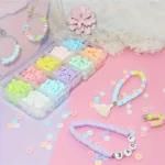 Boho Chic 1300pcs Polymer Clay Bead Kit - 6mm Multicolor, DIY Jewelry Making Clay Bead Kit Set for Bracelets & Accessories
