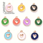 Heart-Shaped Alloy Charms, Colorful Pendants for DIY Jewelry Making, with Valentine'S Day Decorations for Bracelets, Necklaces, Earrings, Keychains