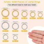 4600pcs Silvery and Golden Jump Rings with Open/Close Tools for Jewelry Making and Necklace (Assorted Sizes)