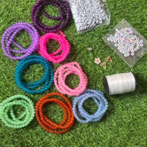 Independence deal | 8 strands of 6mm glass beads | alphabet beads | elastic | magnet heart | 3 random charms