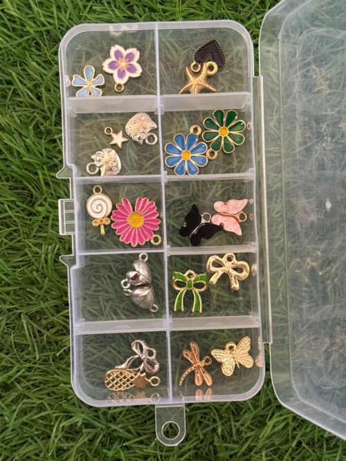 Charm Kit Contains 20 Charms with  the 10 grid box