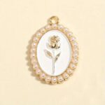 Pearl Rose Cameo Charm