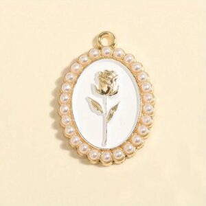 Pearl Rose Cameo Charm