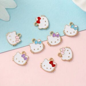 Sweet Kitty Face Wearing Bow Charm