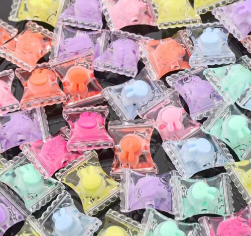 30pcs acrylic toffee beads multi colored center for crafting