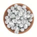 30pcs Baseball Beads White And Black For Crafting